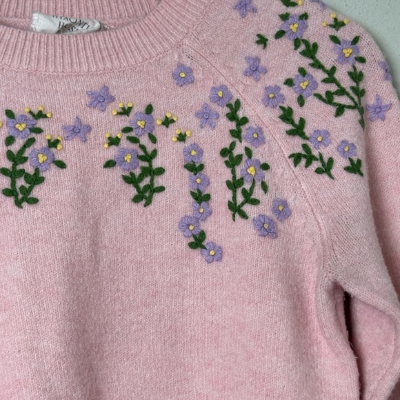 Tuckernuck HYACINTH HOUSE Pink Floral Embroidered Lilah Sweater Size Small - Picture 7 of 14